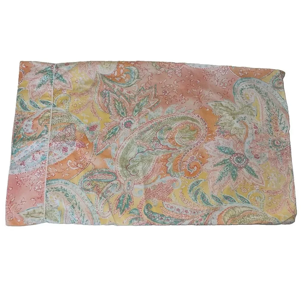 Ralph Lauren Vintage Jamaica Paisley Coral Peach Standard Pillowcases Set of 2 ￼